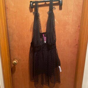 Adore Me Black Mesh Babydoll w/ Thong (1X)